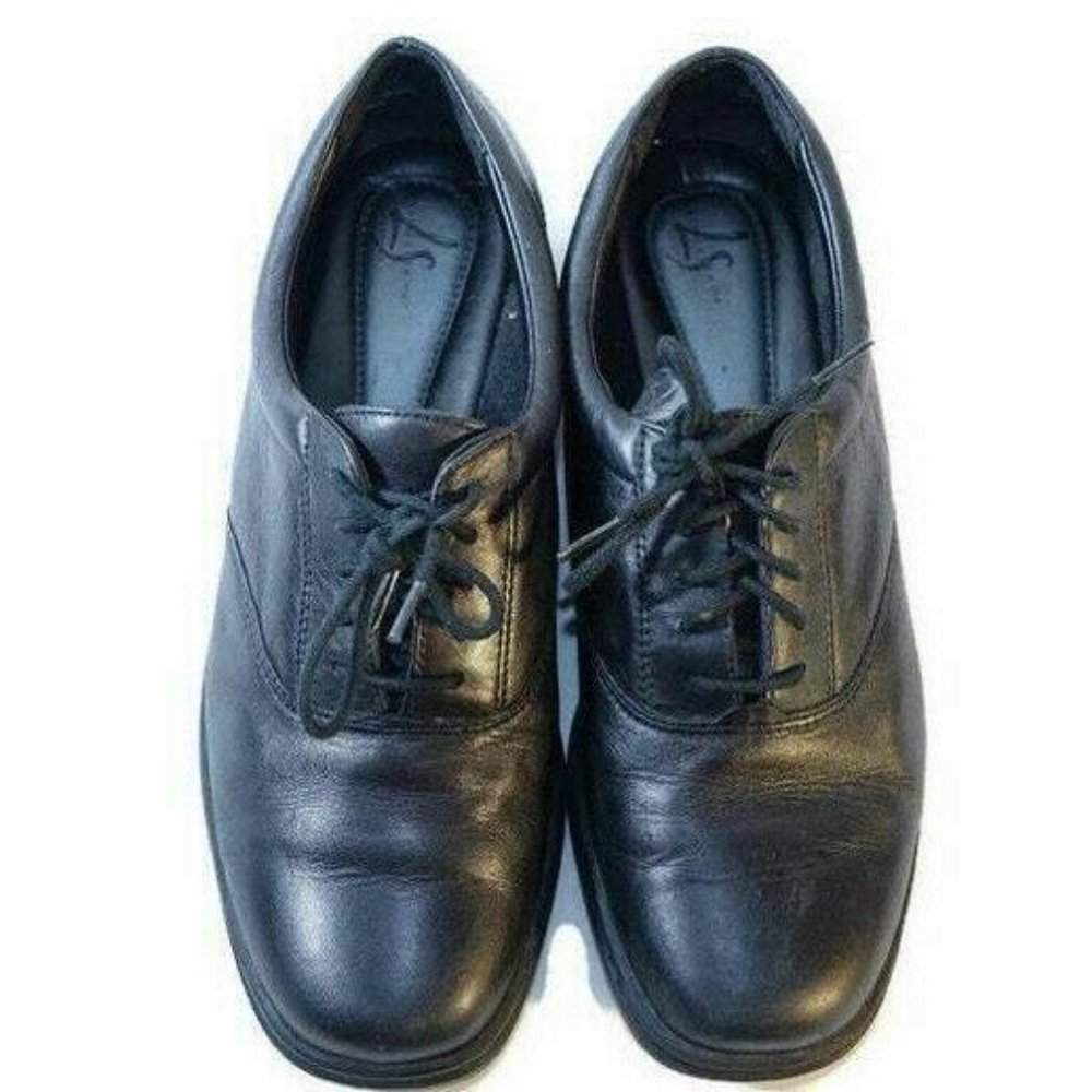 Life Stride Black Leather Shoes Womens 8.5 W